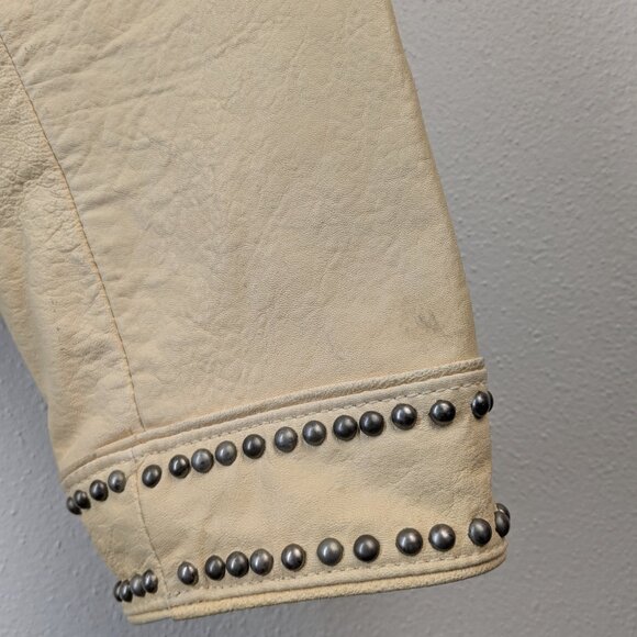 Double D Ranch XL Studded Leather Jacket in Bone - Picture 8 of 16